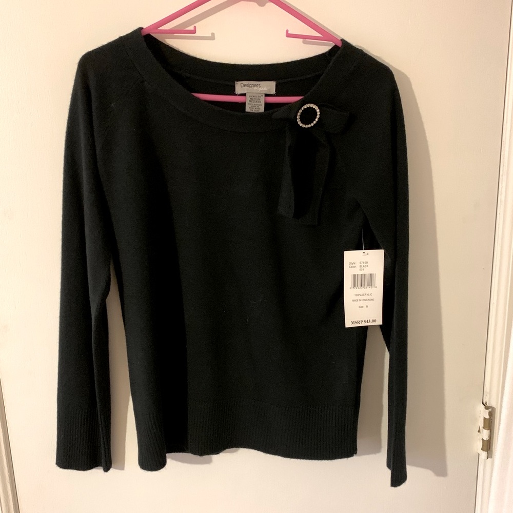 NWT! Designers Originals Soft Black Sweater